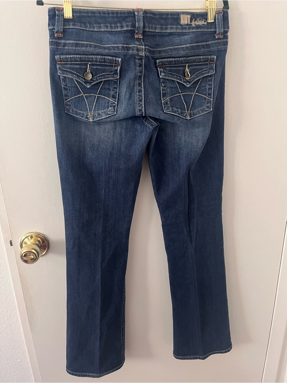 Kut from the Kloth Natalie High Rise Bootcut Jeans Embroidered Flap Pockets 6 - Picture 8 of 14